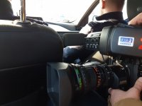 na zdjęciu: element kamery podczas nagrywania materiału z akcji